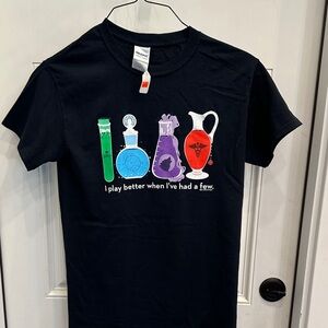 NWT Gildan Black T-Shirt with Colorful Potion Graphics